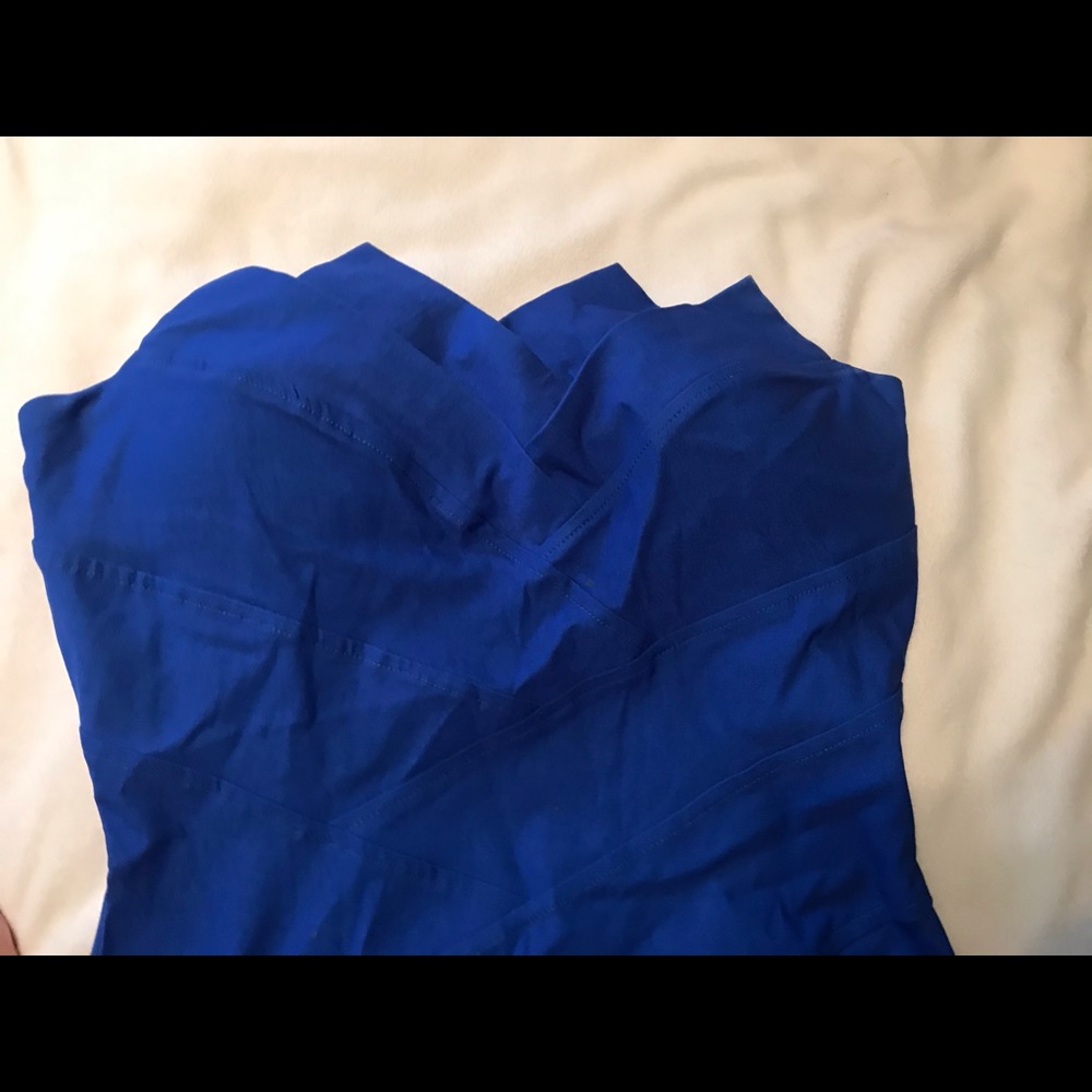Strapless blue dress